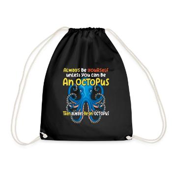 Soyez une pieuvre avec un dicton amusant - Sac de sport léger - noir - Devant