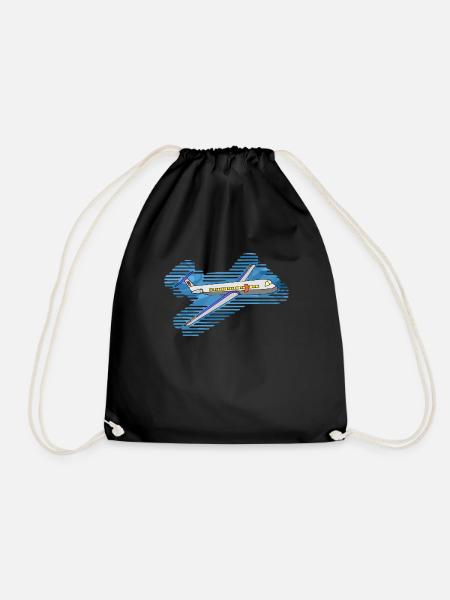 Plane - Drawstring Bag - black