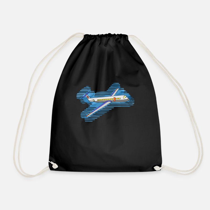 Flugzeug - Turnbeutel - Schwarz