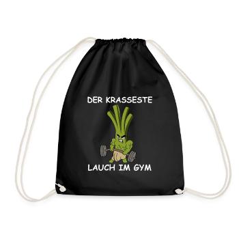 Der krasseste Lauch im Gym | Fitness, Training - Turnbeutel - Schwarz - Vorne