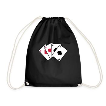 poker cards - Turnbeutel - Schwarz - Vorne