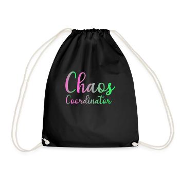 Chaos Coordinator Manager Boss Boss Mom Dad Office - Drawstring Bag - black - Front