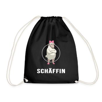 Chefin (Schäffin) Teamleiterin Boss Führungskraft - Turnbeutel - Schwarz - Vorne