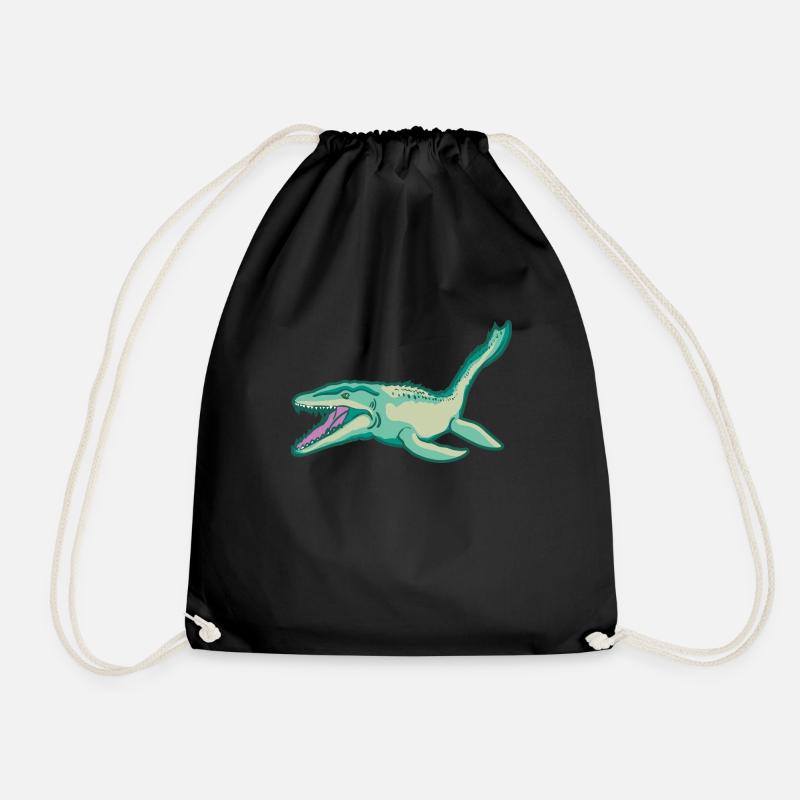 Plesiosaurus Dinosaurier Dino Urzeit Geschenkidee - Turnbeutel - Schwarz