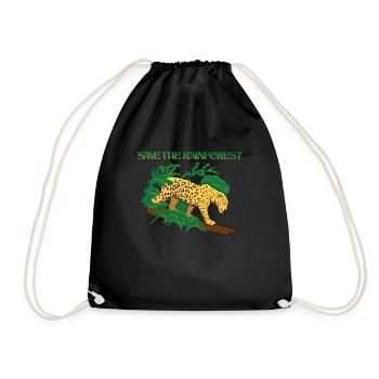 Protect the rainforest - Drawstring Bag - black - Front