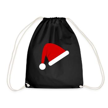 Nikolaus Weihnachtsmütze - Turnbeutel - Schwarz - Vorne