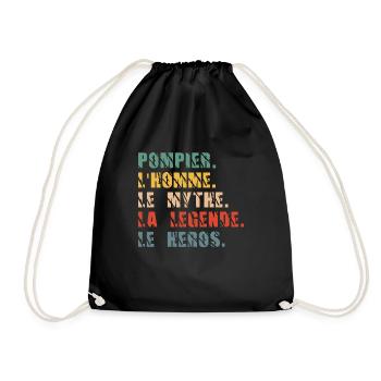 pompier l'homme le mythe la légende le héros - Sac de sport léger - noir - Devant