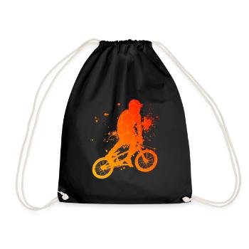 Women's Men's Bike bmx Bicycle bmx Cycling - Drawstring Bag - black - Front