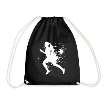 Fitness Cross Country Running Jogging Laufen - Drawstring Bag - black - Front