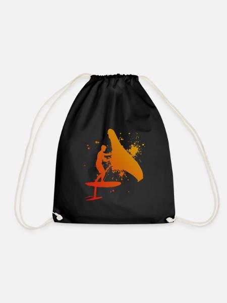 Herren wingfoil foilwing wingsurf wingsurfen - Turnbeutel - Schwarz