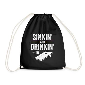 Lancer de trou de maïs et boire - Sac de sport léger - noir - Devant