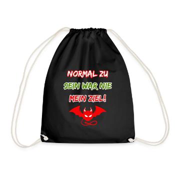 Normal zu sein war nie mein Ziel-Funny Teufelchen - Turnbeutel - Schwarz - Vorne