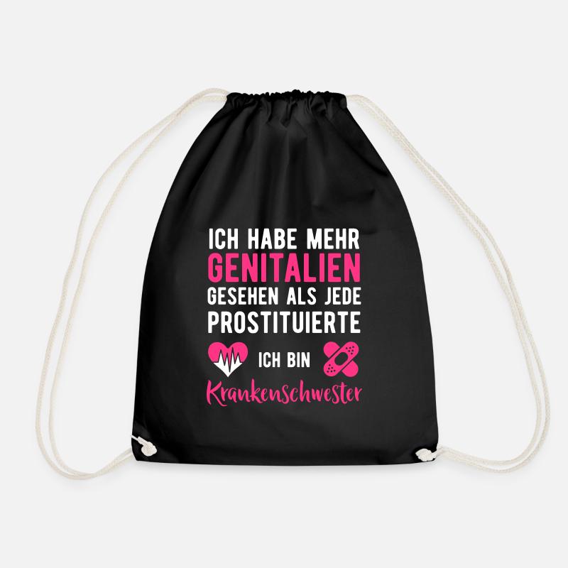 Krankenschwester - Turnbeutel - Schwarz
