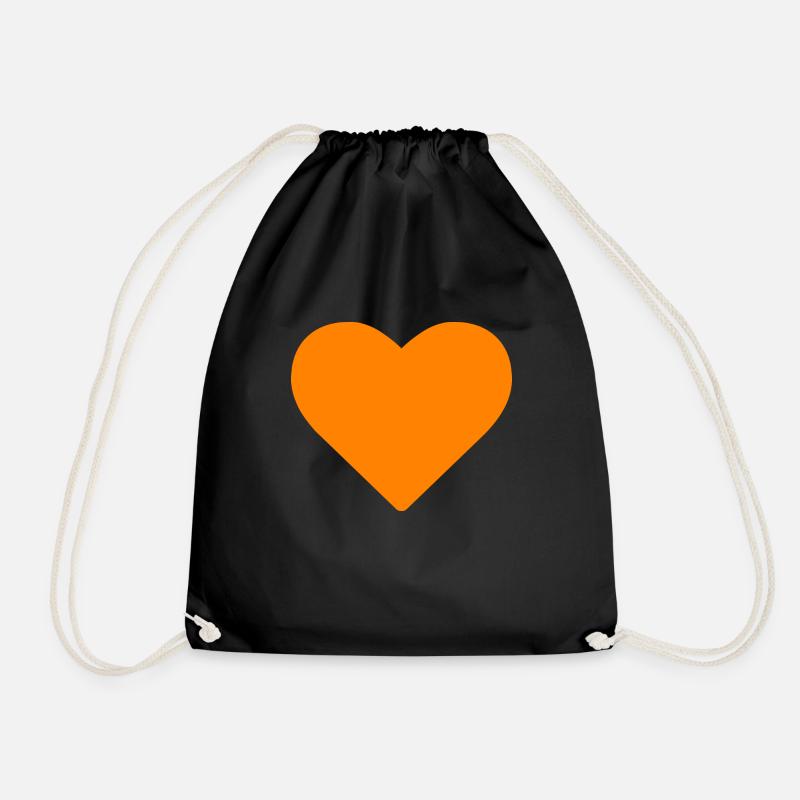Herz Orange - Turnbeutel - Schwarz