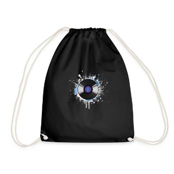 Disque vinyle taché - Sac de sport léger - noir - Devant