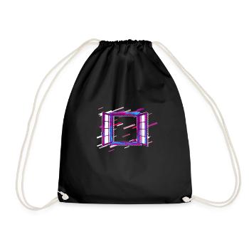 Fenêtre ouverte 80 Retro Violet - Sac de sport léger - noir - Devant