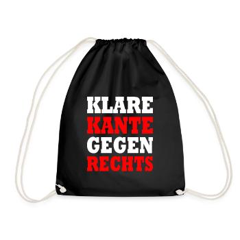 klare kante gegen rechts - Turnbeutel - Schwarz - Vorne