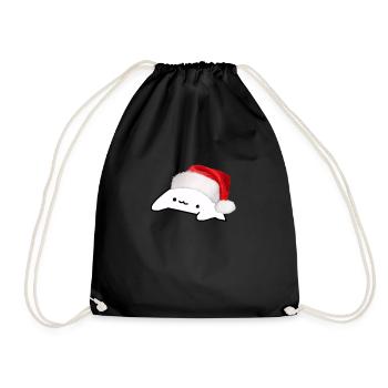 Bongo Cat Christmas Meme - Turnbeutel - Schwarz - Vorne