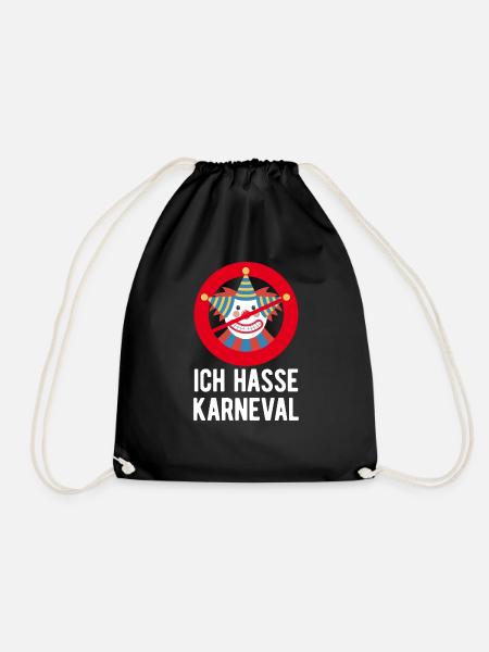karneval hassen anti karneval gegen fastnacht - Turnbeutel - Schwarz