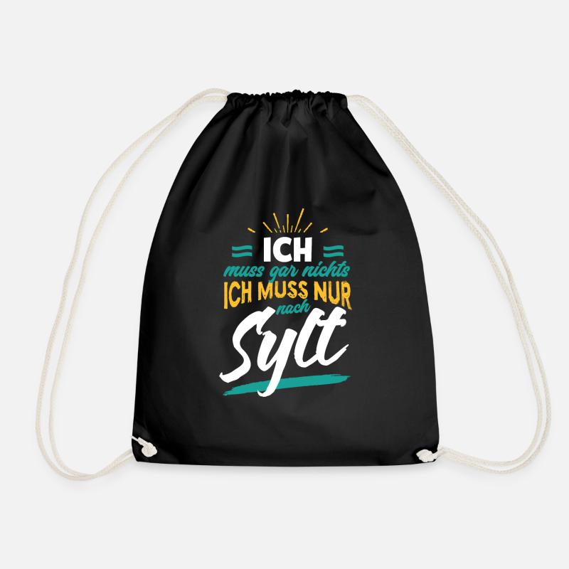 Funny saying funny sayings Sylt - Drawstring Bag - black
