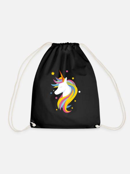 Süsses Einhorn - Turnbeutel - Schwarz