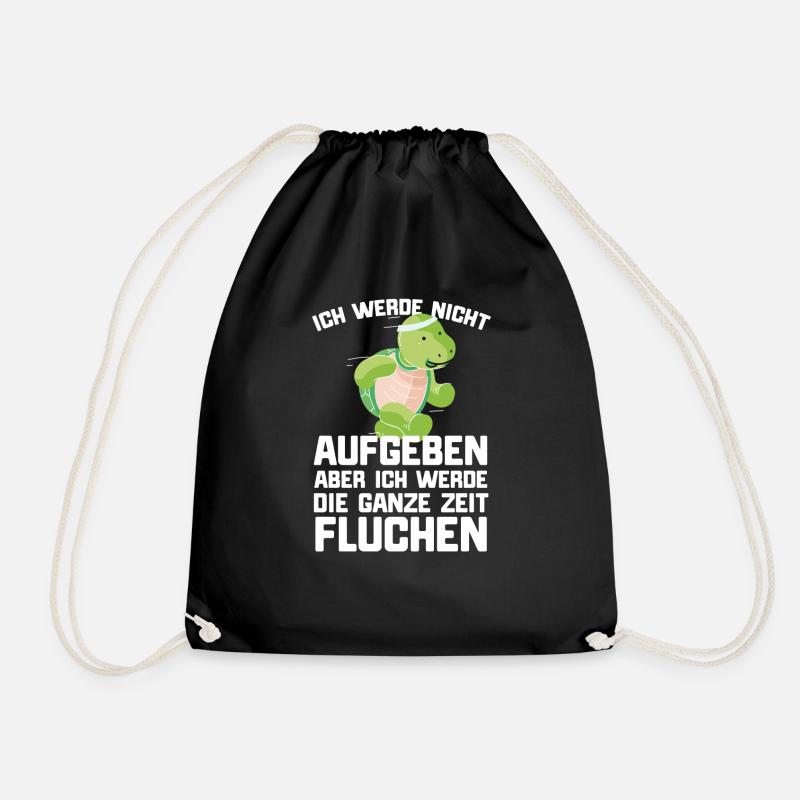 Joggen Jogging Marathon Lustiger Spruch Elephant - Turnbeutel - Schwarz