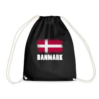 Denmark holiday flag - Drawstring Bag - black - Front