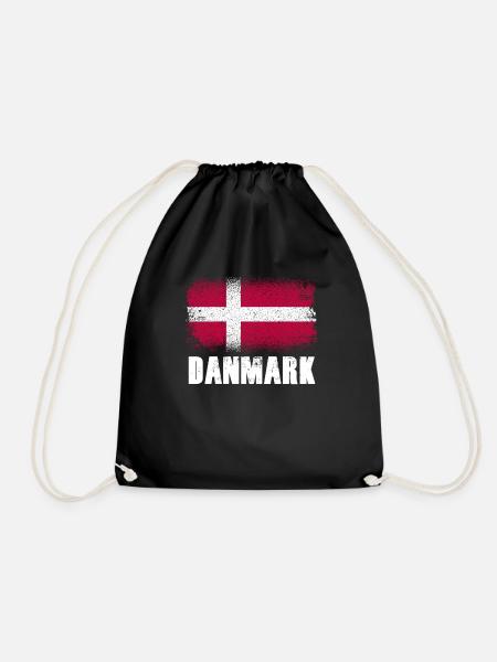 Dänemark Urlaub Flagge - Turnbeutel - Schwarz