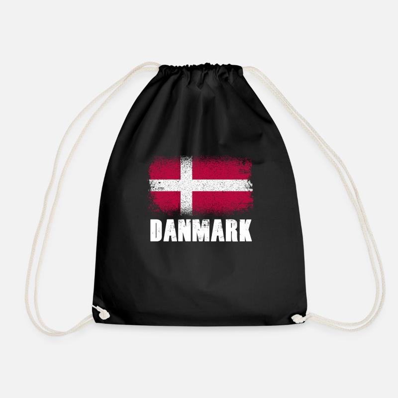 Dänemark Urlaub Flagge - Turnbeutel - Schwarz