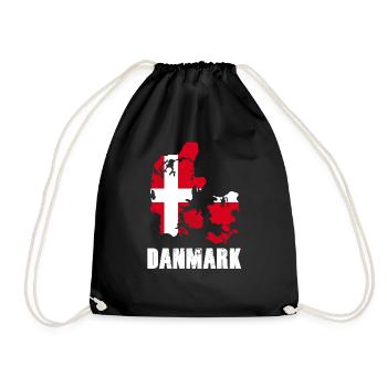 Denmark holiday flag - Drawstring Bag - black - Front