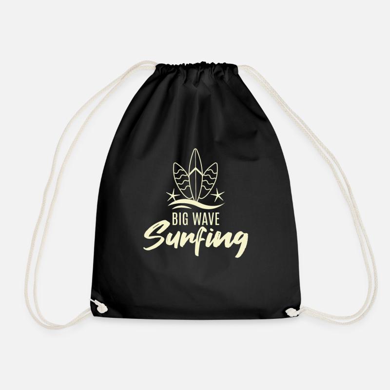 Surfer Surfboard Surfen - Turnbeutel - Schwarz