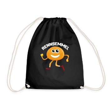 Jogging Jogging Marathon Funny saying Rennsemmel - Drawstring Bag - black - Front