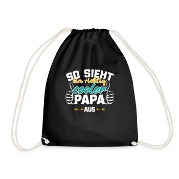 Geschenk Vater cooler Papa - Turnbeutel - Schwarz - Vorne