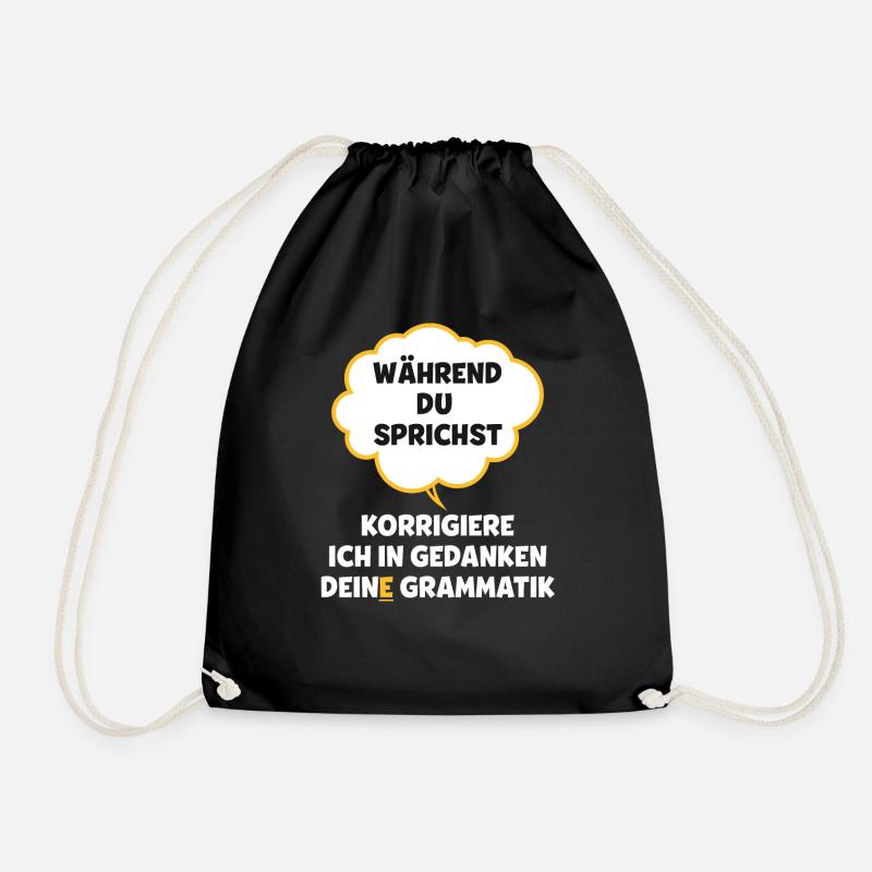 Während du sprichst korrigiere ich deine grammatik - Turnbeutel - Schwarz