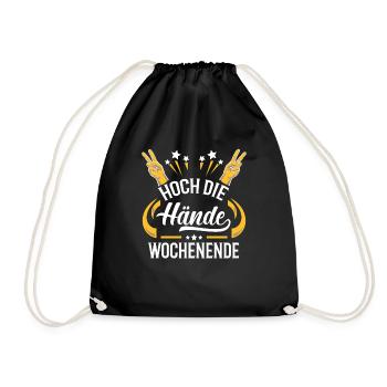 High hands. Weekend gift idea - Drawstring Bag - black - Front