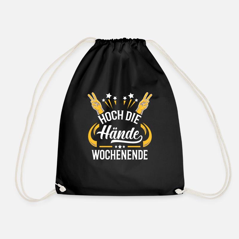 Hoch die Hände. Wochenende Geschenkidee - Turnbeutel - Schwarz