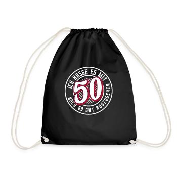 50. Geburtstag - Turnbeutel - Schwarz - Vorne