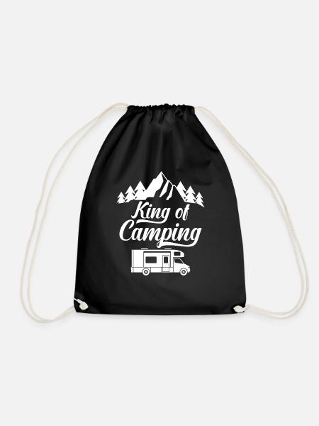 Camping, Campen, Geschenk, Camping - Turnbeutel - Schwarz
