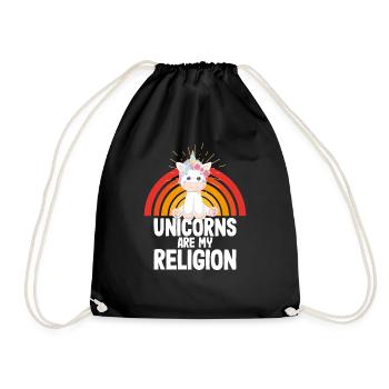 Licornes Licornes - Les licornes sont ma religion - Sac de sport léger - noir - Devant