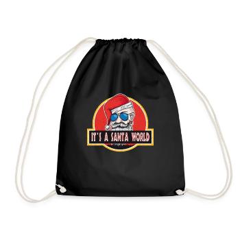 Ugly Christmas Santa Claus Santa Claus - Drawstring Bag - black - Front