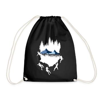 Cadeau de montagnes de rocher de grimpeur - Sac de sport léger - noir - Devant