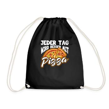 Pizza - Turnbeutel - Schwarz - Vorne