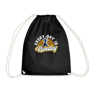 Runner jogger marthon runner - Drawstring Bag - black - Front