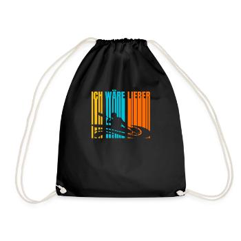 Kayak Kayaker Kayak Tour Kayaking - Drawstring Bag - black - Front