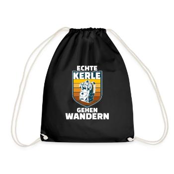 Wandern Wanderer - Turnbeutel - Schwarz - Vorne
