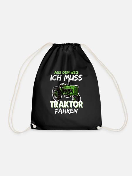 Bauer Landwirt Traktor - Turnbeutel - Schwarz
