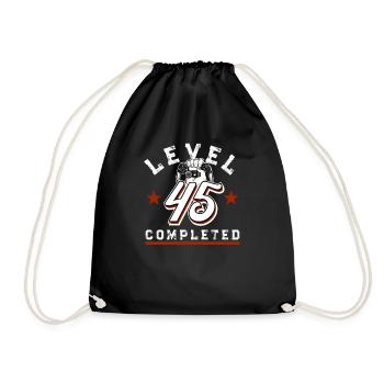 Geschenk zum 45. Geburtstag Spruch 45. Geburtstag - Turnbeutel - Schwarz - Vorne