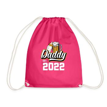 Daddy est 2022 Werdender Papa - Turnbeutel - Fuchsia - Vorne