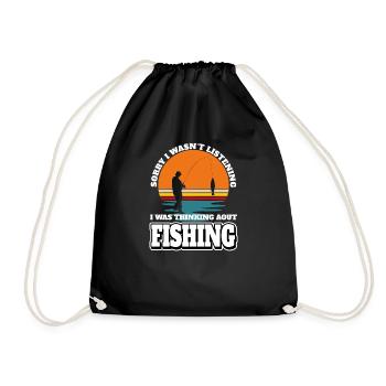 Angler Fisherman - Drawstring Bag - black - Front