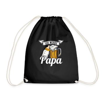 Schwangerschaft Geburt Kind Werdender Papa Vater - Turnbeutel - Schwarz - Vorne
